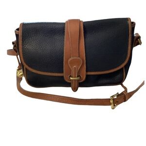 Dooney Bourke Vintage Pebble Leather Black & Brown Crossbody Bag